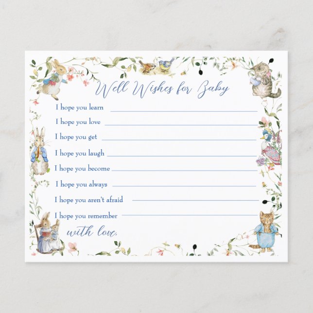 Wildblume Peter der Kaninchen wünscht sich Baby (Vorderseite)