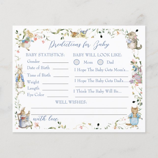 Wildblume Peter der Rabbit Baby Vorhersagen (Vorderseite)