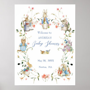 Wildblume Peter der Rabbit Babydusche Willkommen Poster