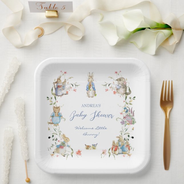 Wildblume Peter die Rabbit Baby Dusche groß Pappteller (Hochzeit)