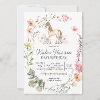 Wildblume Pferd Einladung zum Geburtstag