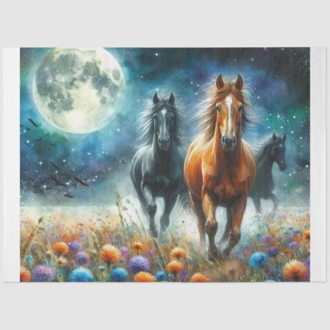 Wildblume Pferde Seidenpapier (Vorderseite)