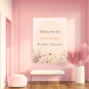 Wildblume Pfirsichbogen Brautparty Empfang Poster