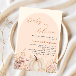 Wildblume Pfirsichkürbis Blüte Kinderdusche Einladung