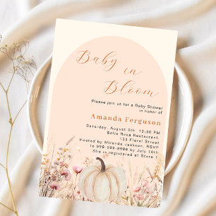 Wildblume Pfirsichkürbis Blüte Kinderdusche Einladung