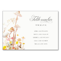 Wildblume Pilz Herbst Hochzeitskarte