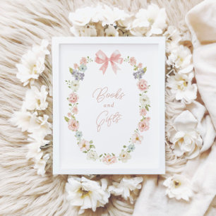 Wildblume Pink Bow Baby Girls Bücher & Geschenke U Poster