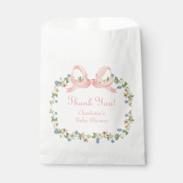 Wildblume Pink Bow Babydusche Geschenktütchen