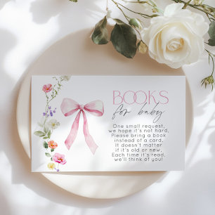 Wildblume Pink Bow Bücher für die Kinderkarte Begleitkarte