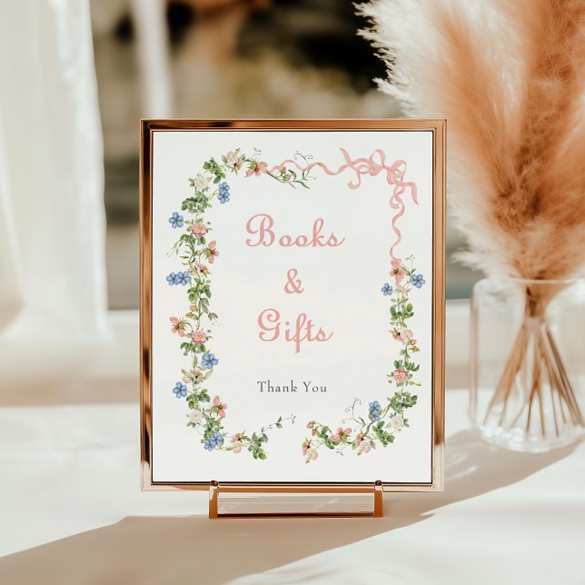 Wildblume Pink Bow Kinderdusche Bücher und Geschen Poster (Von Creator hochgeladen)