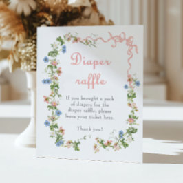 Wildblume Pink Bow Kinderdusche Windelwanne Windel Poster