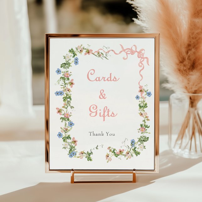 Wildblume Pink Bow Kinderduschkarten und Geschenke Poster (Von Creator hochgeladen)