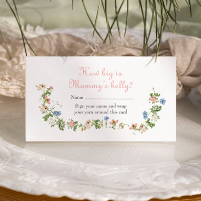 Wildblume Pink Bow Wie groß ist Mama's Bauch Begleitkarte (Von Creator hochgeladen)
