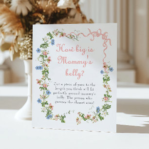 Wildblume Pink Bow Wie groß ist Mama's Bauch Poster