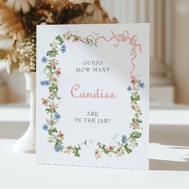 Wildblume Pink Bow Wie viele Candies im Jar Poster (Von Creator hochgeladen)