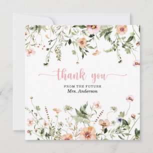 Wildblume Pink Brautparty Danke Karte