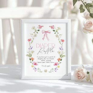 Wildblume Pink bug elegante Windeln Raffel Poster