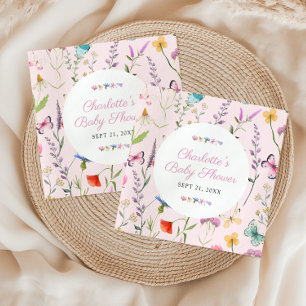 Wildblume Pink Girl Babydusche Serviette