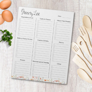 Wildblume Poppy Blumenstrauß Liste der Watercolor Notizblock