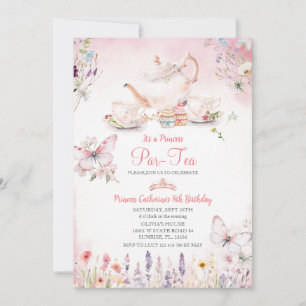 Wildblume Princess ParTea Rosa Schmetterling Gebur Einladung
