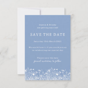 Wildblume Pulver Blau Save the Date