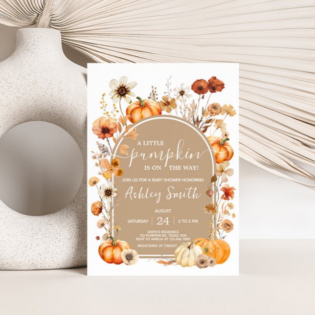 Wildblume Pumpkin Baby Dusche Einladung (Wildflower Pumpkin Baby Shower Invitation
)
