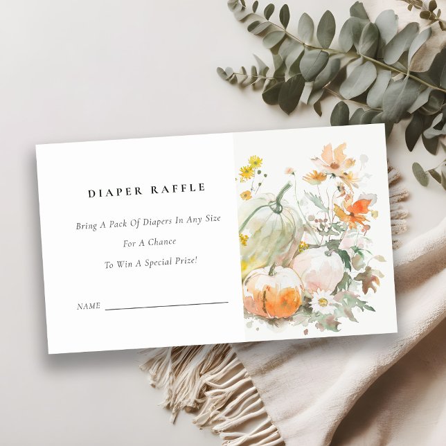 Wildblume Pumpkin Diaper Raffle Baby Dusche Begleitkarte (Von Creator hochgeladen)