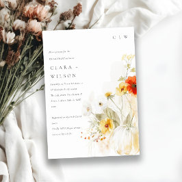 Wildblume Pumpkin Wasserfarbe Verlobung Einladung