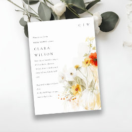 Wildblume Pumpkin Watercolor Brautparty Einladung