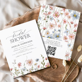 Wildblume QR Code Bridal Dusche Einladung