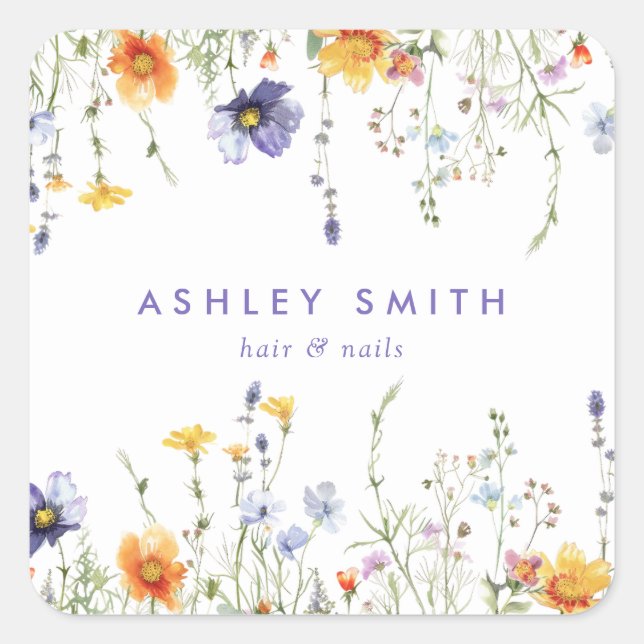 Wildblume Quadratischer Aufkleber (Vorderseite)