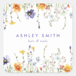 Wildblume Quadratischer Aufkleber