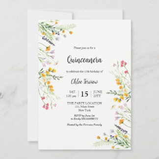 Wildblume Quinceañera Einladung