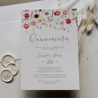 Wildblume Quinceñera Einladung