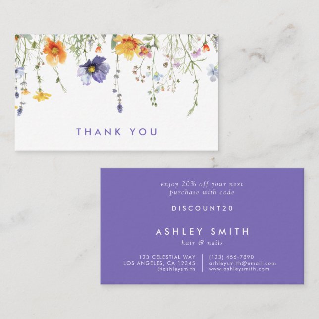 Wildblume Rabattkarte (Vorne/Hinten)