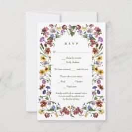Wildblume Rahmen Rustic Boho Hochzeit RSVP Karte