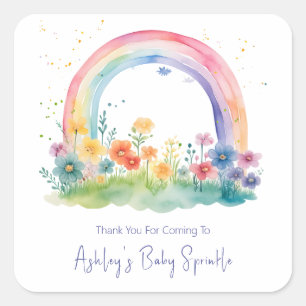 Wildblume Rainbow Baby Mädchen Sprinkle Quadratischer Aufkleber