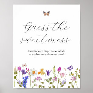 Wildblume Raten Sie das Sweet Mess Baby Duschzeich Poster