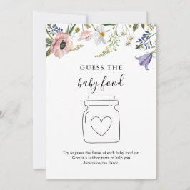 Wildblume Raten Sie die Baby Food Game Card Einladung