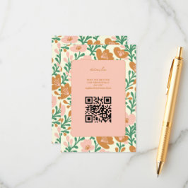 Wildblume Reben Rosa Gedeckter WEDD Begleitkarte