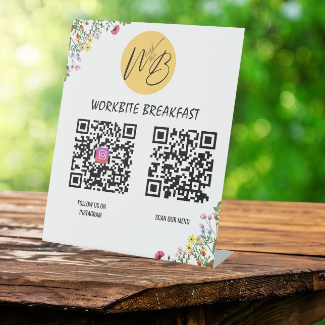 Wildblume Restaurant Menü, Instagram Qr Code Sockelschild (Von Creator hochgeladen)