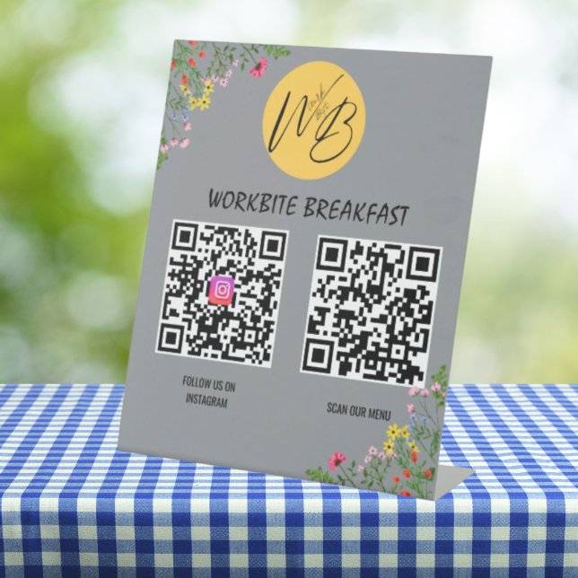 Wildblume Restaurant Menü, Instagram Qr Code Sockelschild (Von Creator hochgeladen)