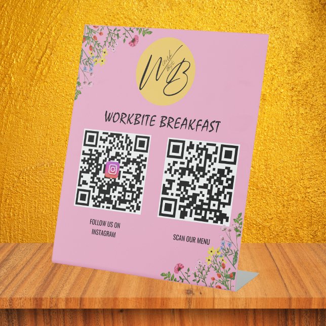 Wildblume Restaurant Menü, Instagram Qr Code Sockelschild (Von Creator hochgeladen)