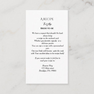 Wildblume Rezept Brautparty Begleitkarte