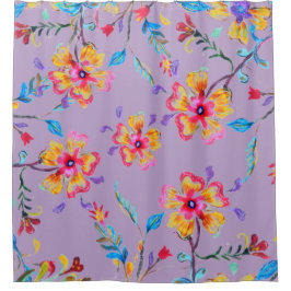 Wildblume Riot Mauve Duschvorhang