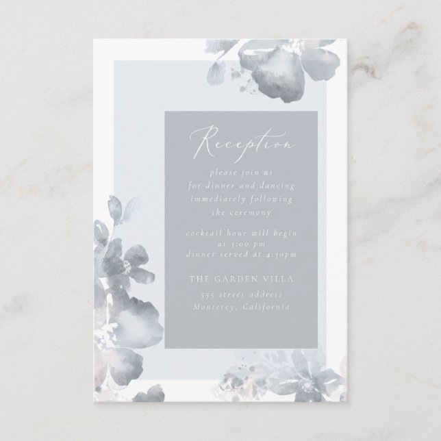 Wildblume Romance Empfang Einsteckkarte Begleitkarte (Vorderseite)