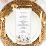 Wildblume Rosa Blumenzwiebeln Brautparty Menükarte<br><div class="desc">Dieses schöne Menü ist perfekt für Ihre nächste Veranstaltung! Editieren Sie einfach die Menüelemente und zeigen Sie dieses schöne Design auf jeder Platte! Sehen Sie sich die gesamte Wildblume-Auflistung an,  um mehr passende Artikel zu finden!</div>