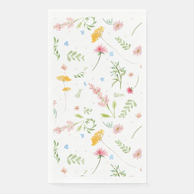 Wildblume Rosa Garten Blumenbeere Frühjahr Serviette (Vorderseite)
