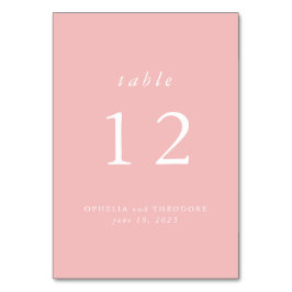 Wildblume Rosa Wasserfarbe Elegantes Hochzeitsslim Tischnummer