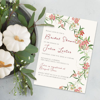 Wildblume Rose Frühjahr Garland Brautparty Einladung